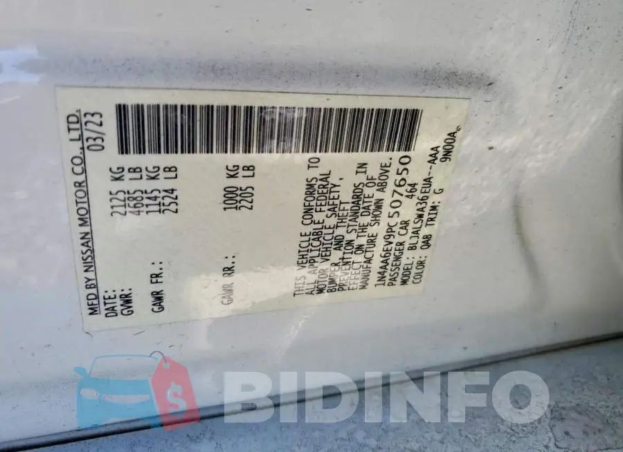 1N4AA6EV9PC507650 Photo# 12