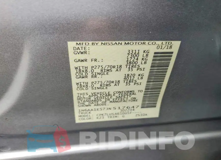 1N6AA1E57JN517647 Photo# 13