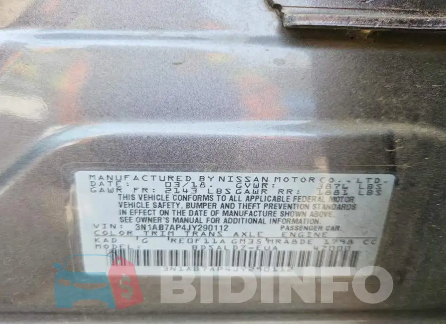 3N1AB7AP4JY290112 Photo# 13