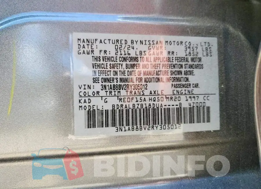 3N1AB8BV2RY305012 Photo# 13
