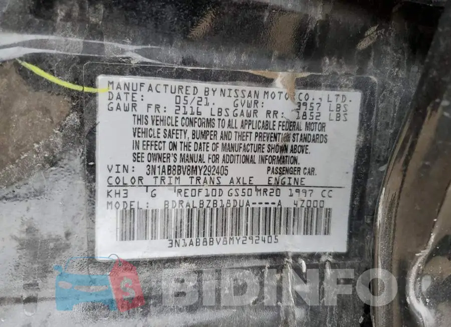 3N1AB8BV8MY292405 Photo# 12