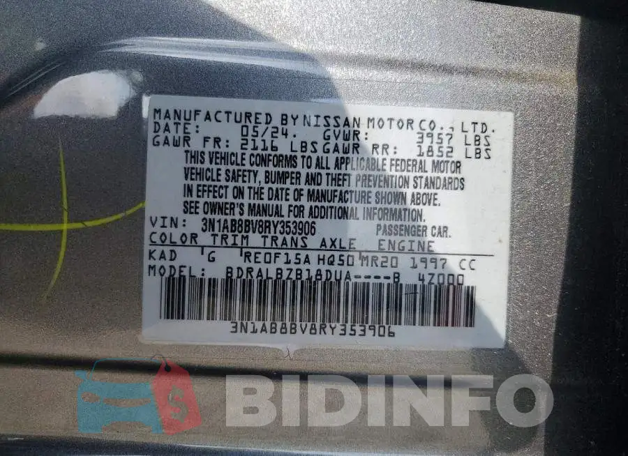 3N1AB8BV8RY353906 Photo# 13