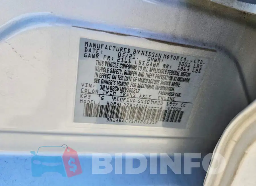 3N1AB8CV1MY285312 Photo# 12