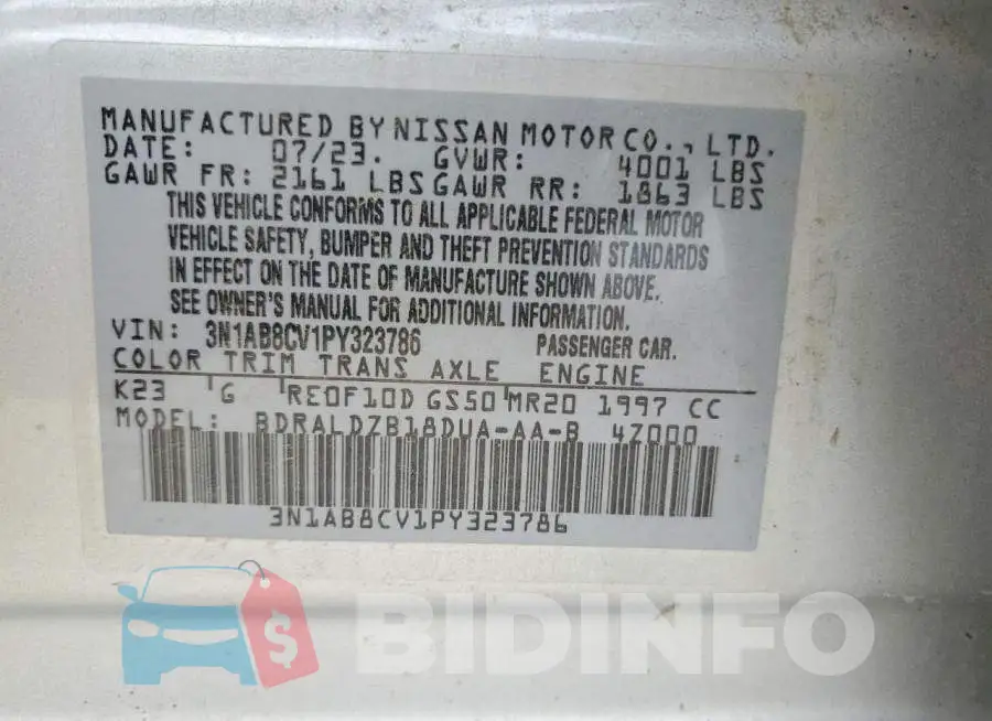 3N1AB8CV1PY323786 Photo# 12