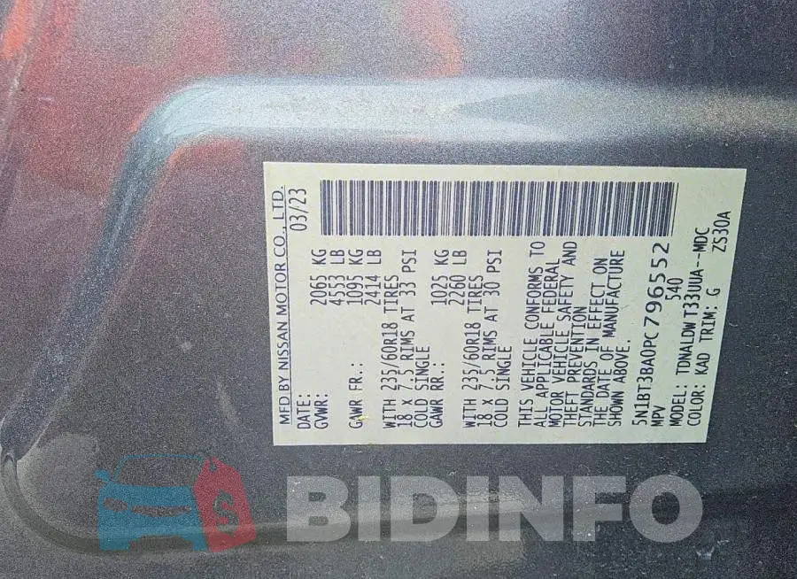 5N1BT3BA0PC796552 Photo# 13