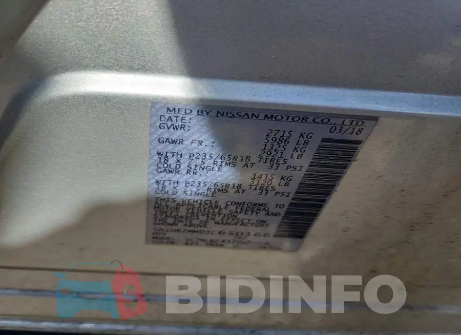 5N1DR2MM0JC650166 Photo# 13