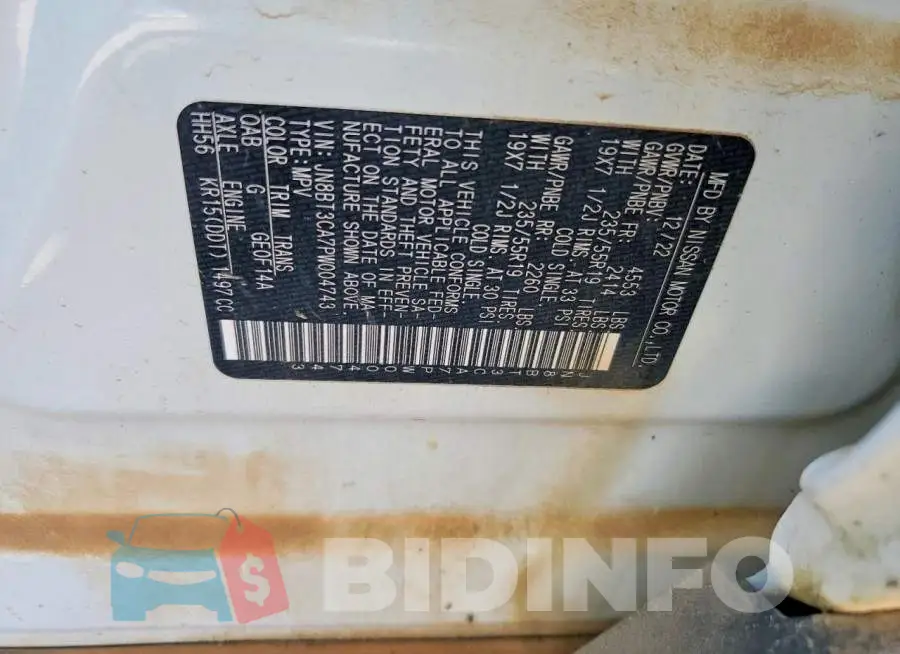 JN8BT3CA7PW004743 Photo# 13