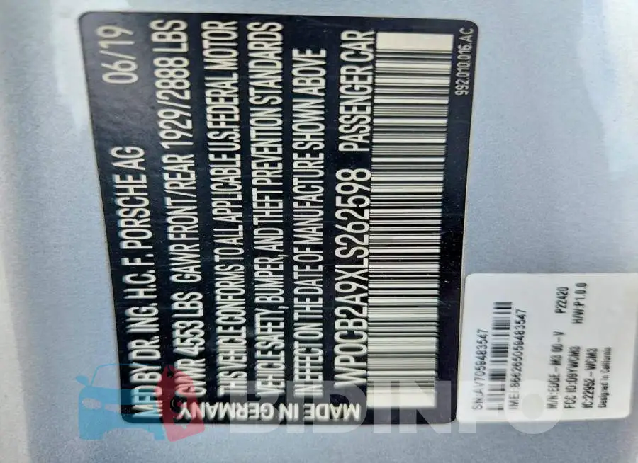 WP0CB2A9XLS262598 Photo# 12