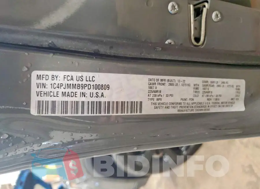 1C4PJMMB9PD100809 Photo# 14