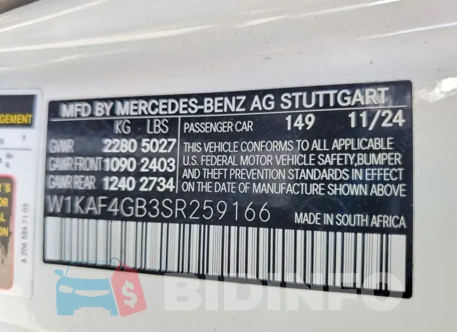 W1KAF4GB3SR259166 Photo# 13