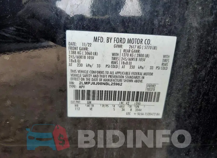 2LMPJ8J98NBL25962 Photo# 12