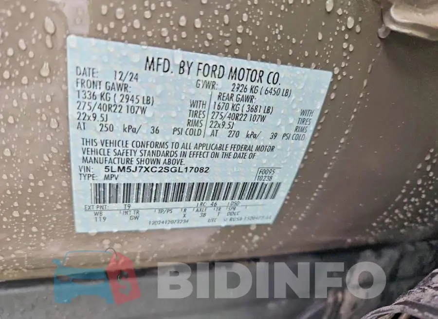 5LM5J7XC2SGL17082 Photo# 13