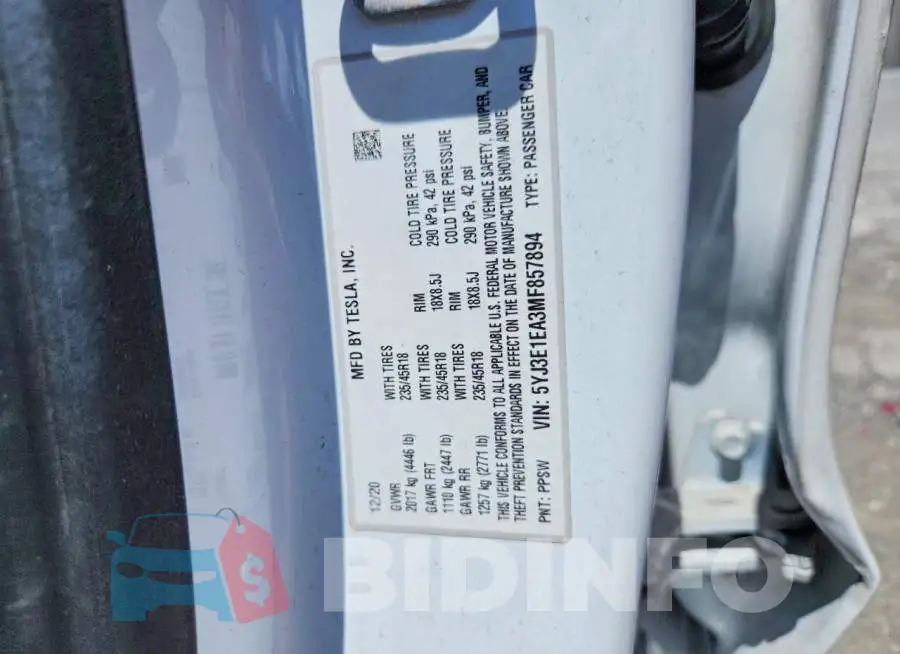5YJ3E1EA3MF857894 Photo# 12