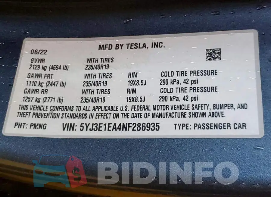 5YJ3E1EA4NF286935 Photo# 13