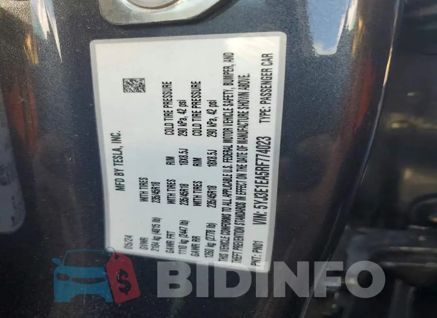 5YJ3E1EA5RF774023 Photo# 12