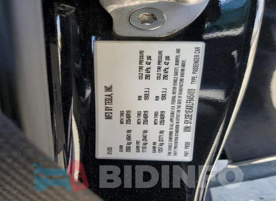 5YJ3E1EAXLF645489 Photo# 12