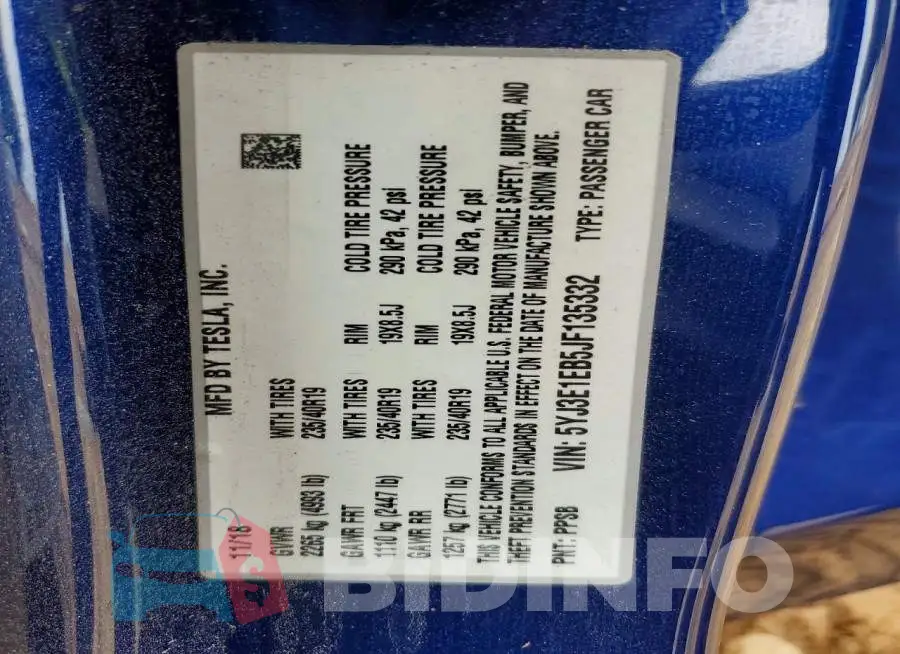 5YJ3E1EB5JF135332 Photo# 12