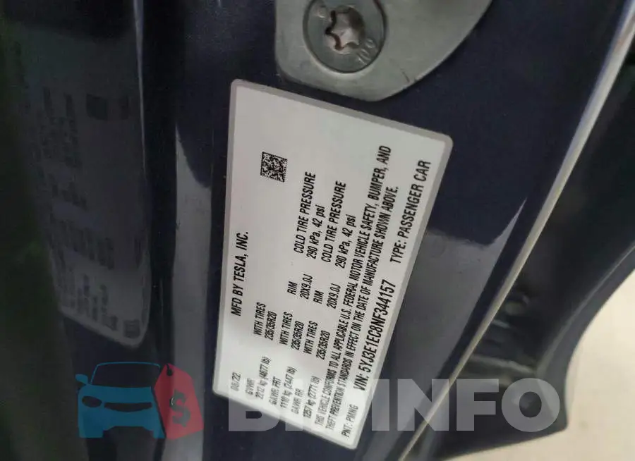 5YJ3E1EC8NF344157 Photo# 12
