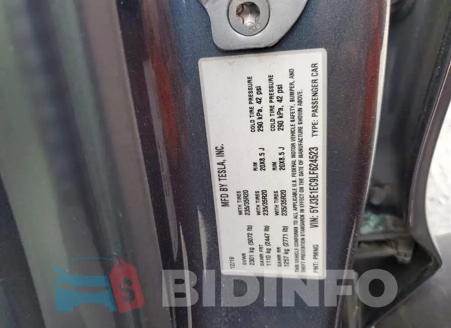 5YJ3E1EC9LF624523 Photo# 12