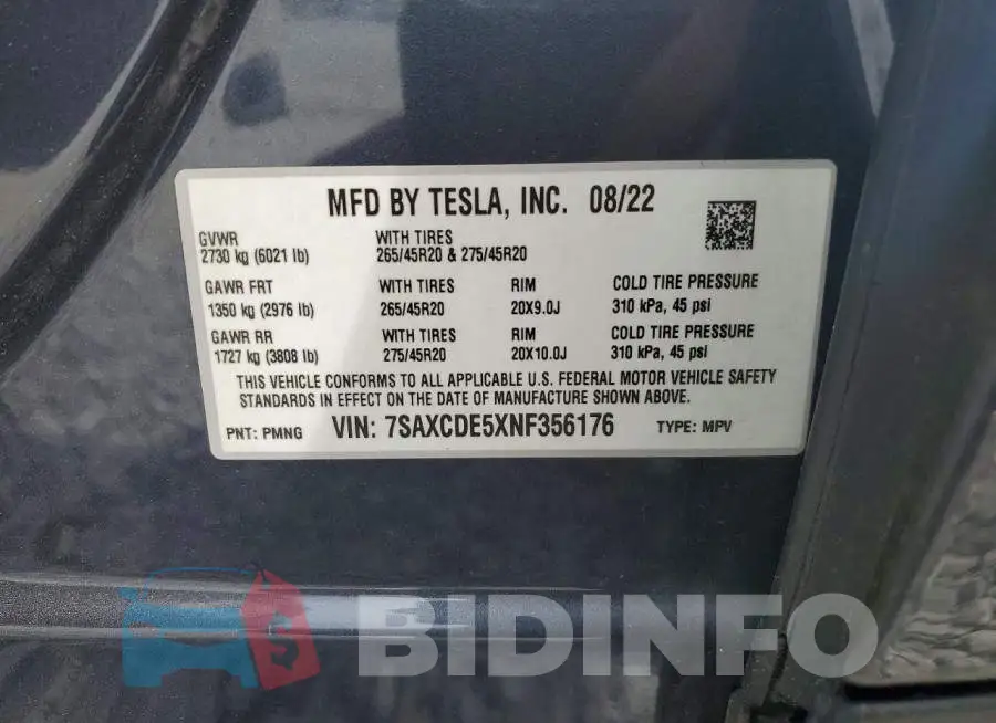7SAXCDE5XNF356176 Photo# 13