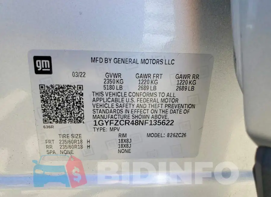 1GYFZCR48NF135622 Photo# 13