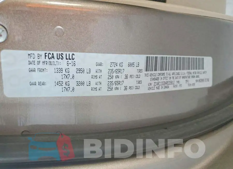 2C4RC1DG9HR535812 Photo# 13