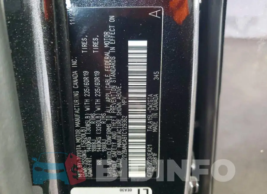 2T2BAMCA9TC129362 Photo# 12
