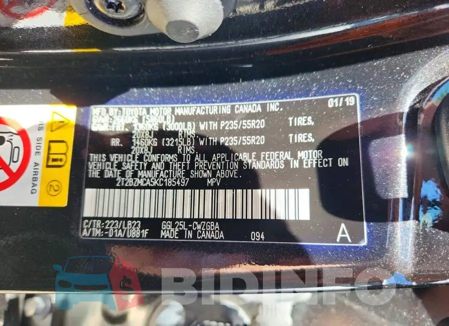 2T2BZMCA5KC185497 Photo# 13