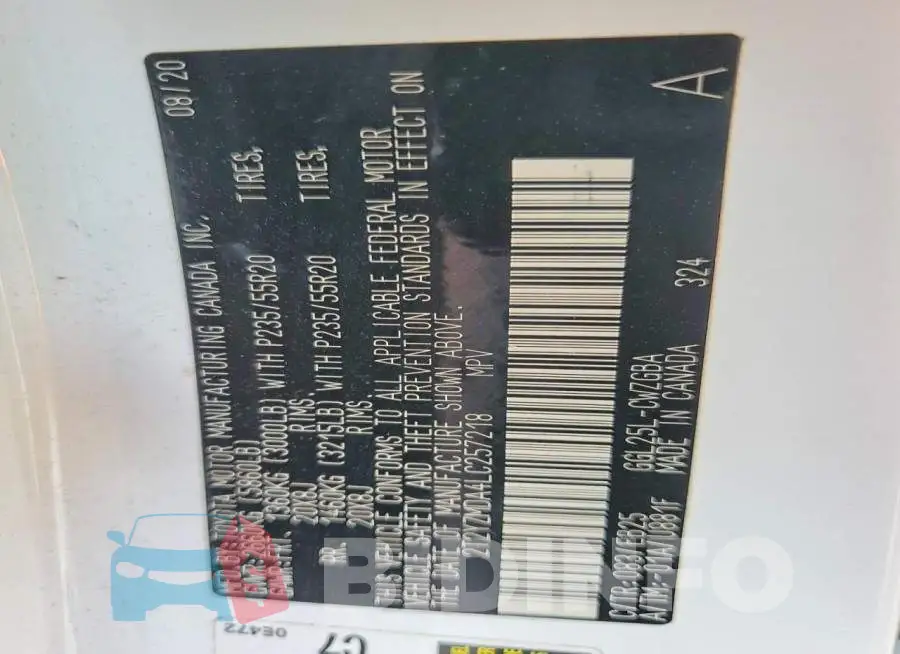 2T2YZMDA4LC257218 Photo# 13