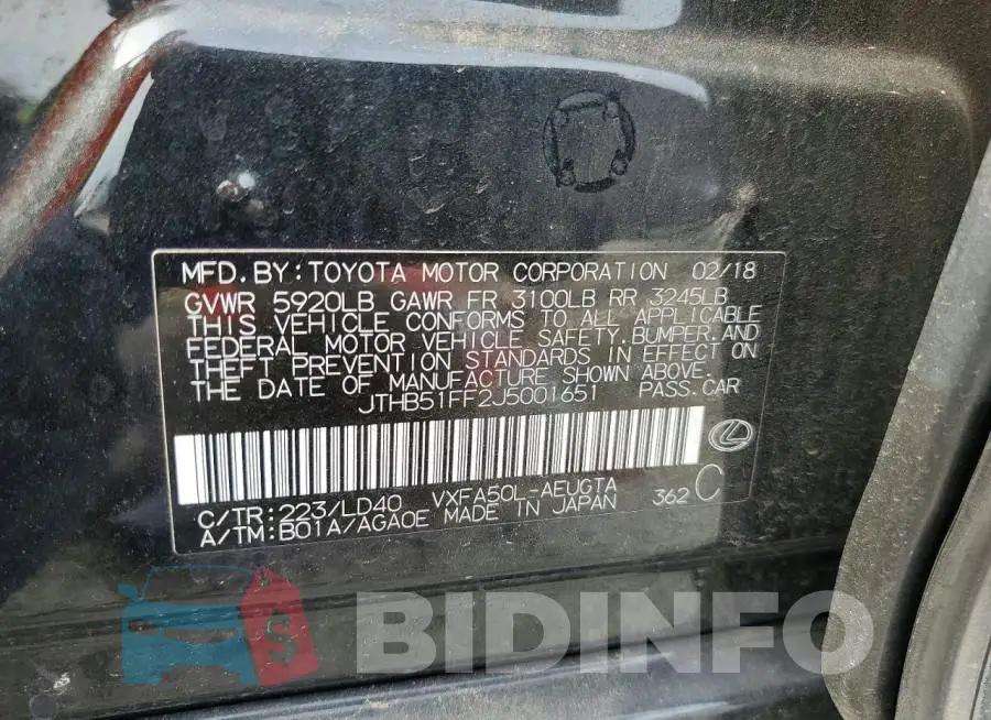 JTHB51FF2J5001651 Photo# 12