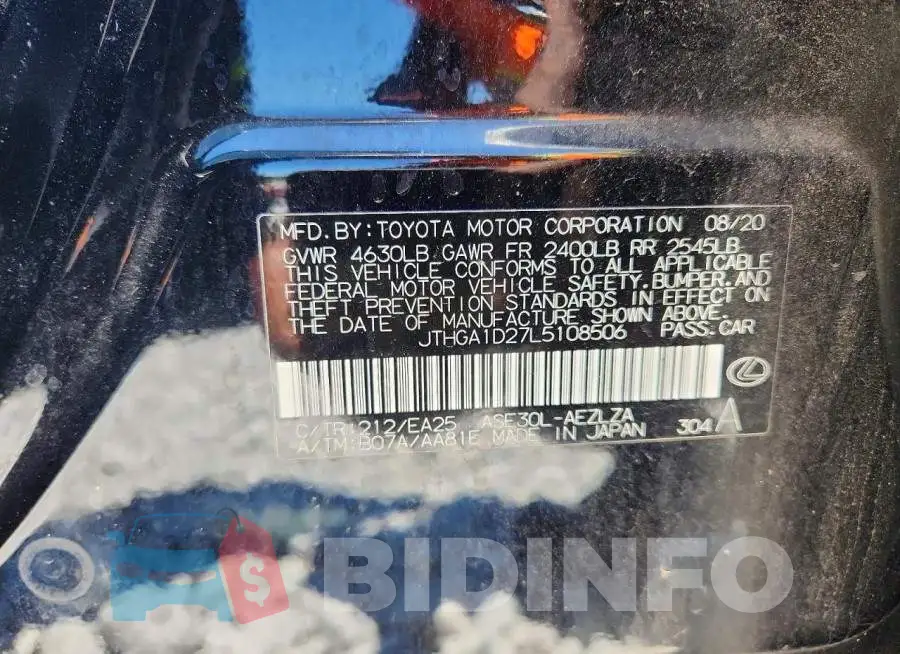 JTHGA1D27L5108506 Photo# 12