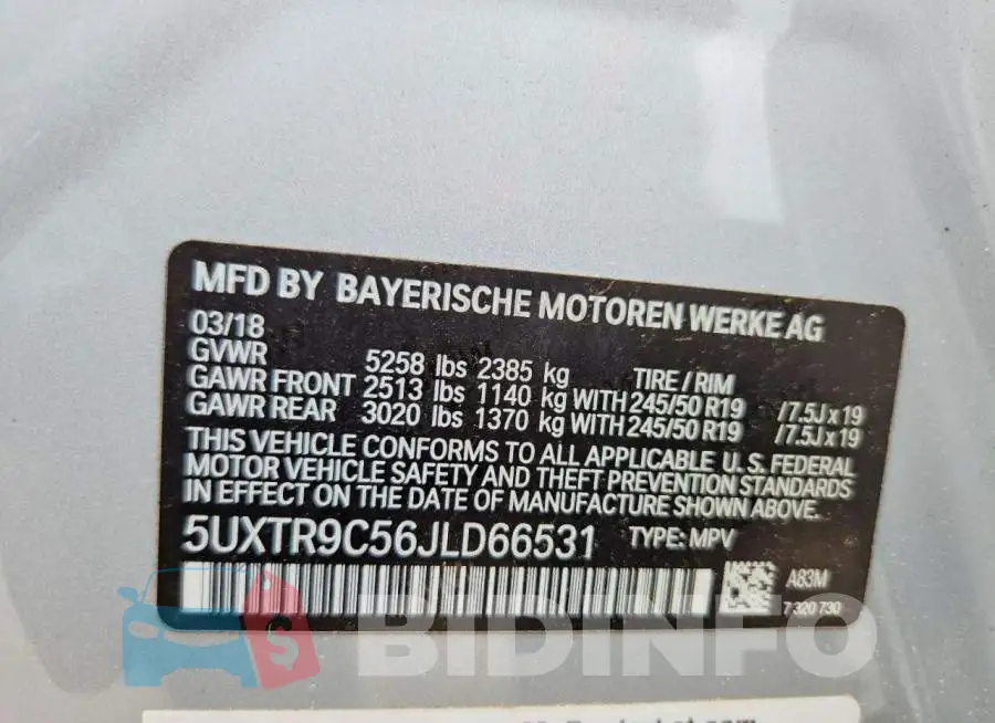 5UXTR9C56JLD66531 Photo# 13