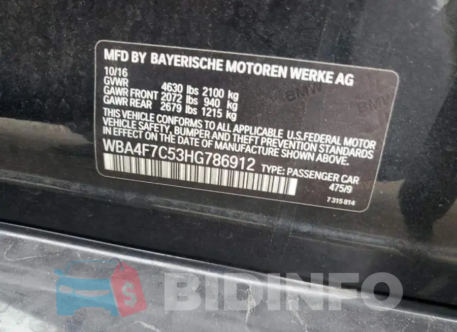 WBA4F7C53HG786912 Photo# 12