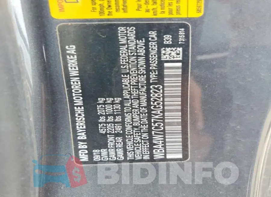 WBA4W7C57KAG52823 Photo# 12