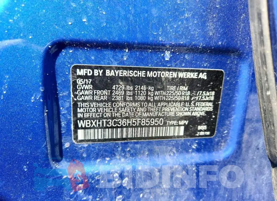 WBXHT3C36H5F85950 Photo# 13