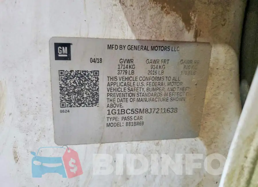 1G1BC5SM8J7211638 Photo# 12