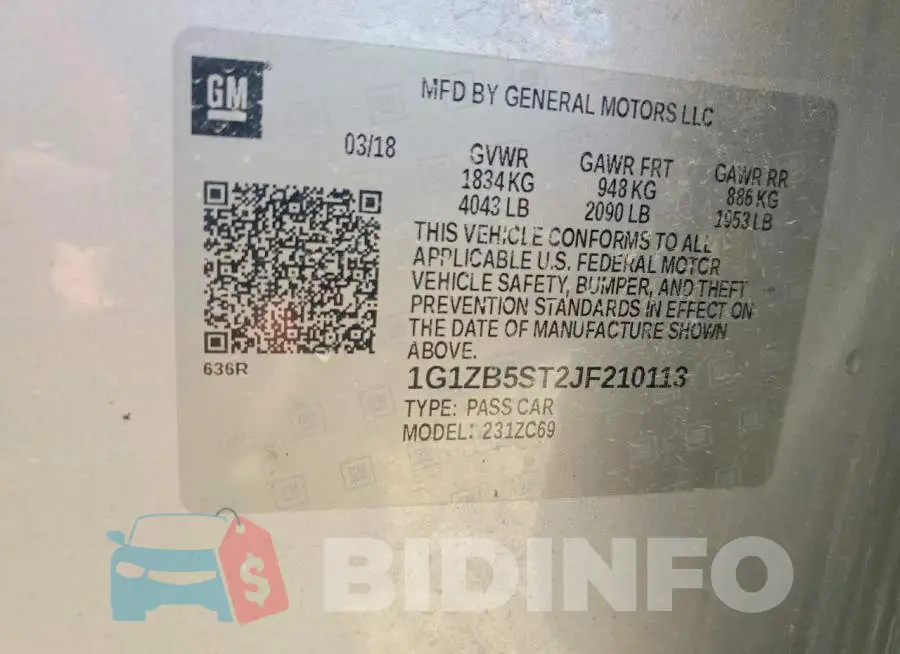 1G1ZB5ST2JF210113 Photo# 12