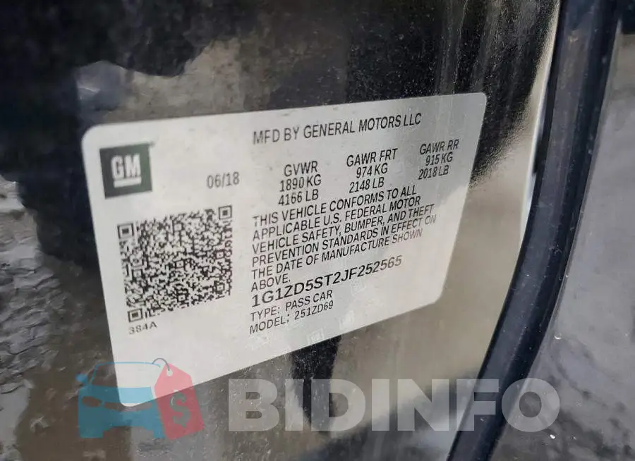 1G1ZD5ST2JF252565 Photo# 12