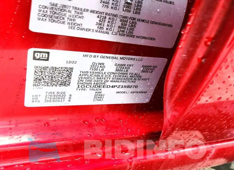 1GCUDEED4PZ159270 Photo# 12