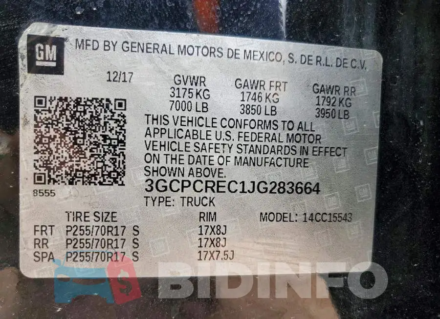 3GCPCREC1JG283664 Photo# 12