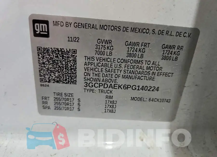 3GCPDAEK6PG140224 Photo# 13