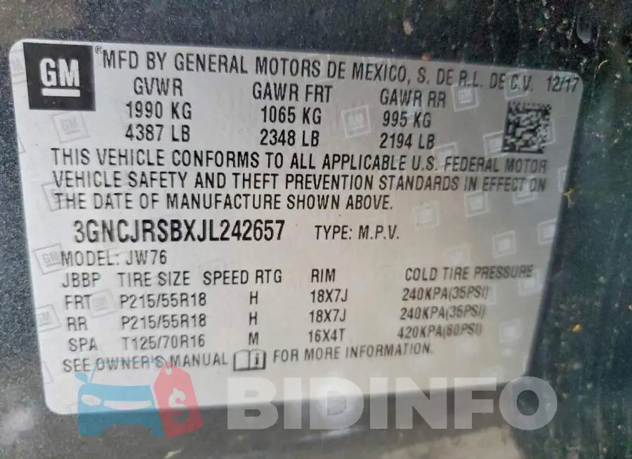 3GNCJRSBXJL242657 Photo# 13
