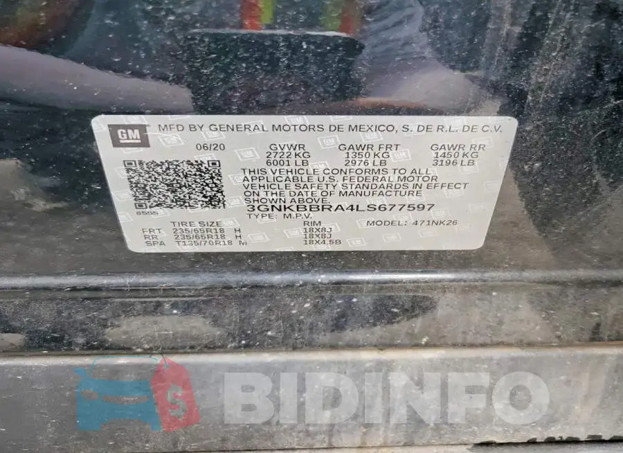 3GNKBBRA4LS677597 Photo# 13