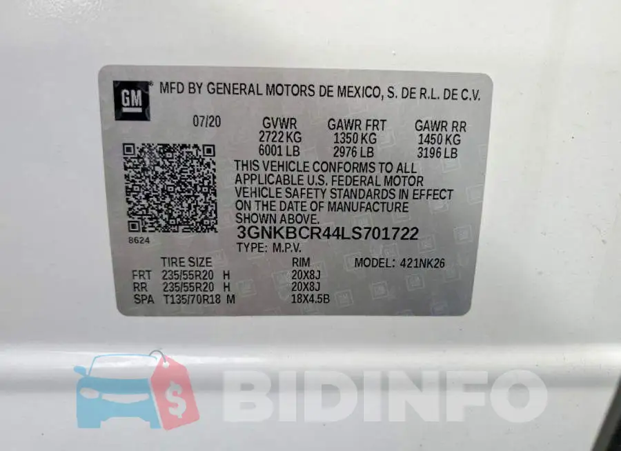 3GNKBCR44LS701722 Photo# 13