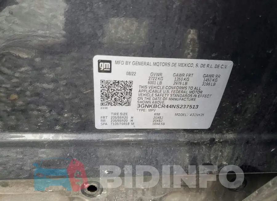3GNKBCR44NS237513 Photo# 13