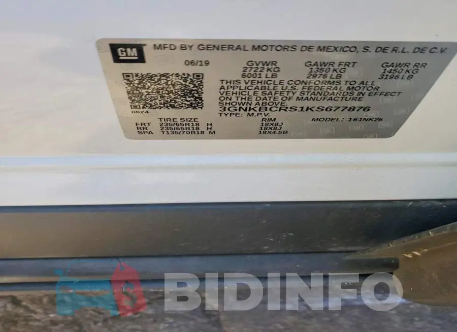 3GNKBCRS1KS677876 Photo# 14