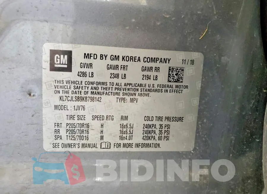 KL7CJLSB9KB798142 Photo# 14