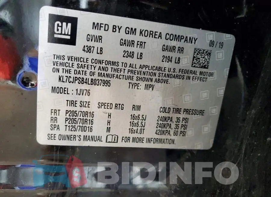 KL7CJPSB4LB037995 Photo# 14