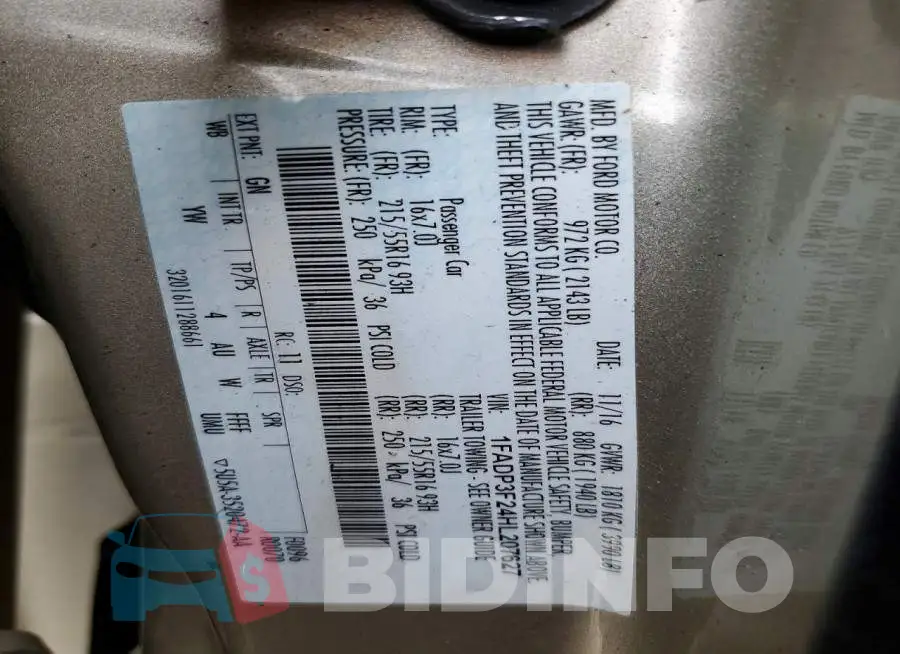 1FADP3F24HL207627 Photo# 12