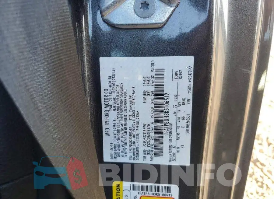 1FATP8UH3K5106512 Photo# 12